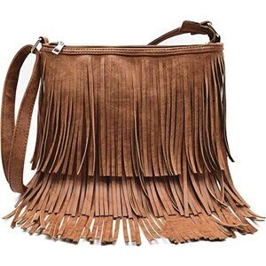 🆕COUNTRY Western Cowgirl Style Fringe Leather Cross Body Concealed Carry Purse